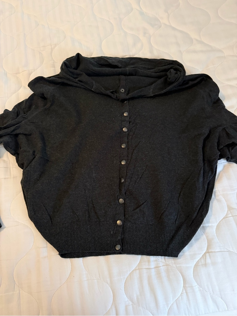 AllSaints Black Button-back long Sleeve sweater